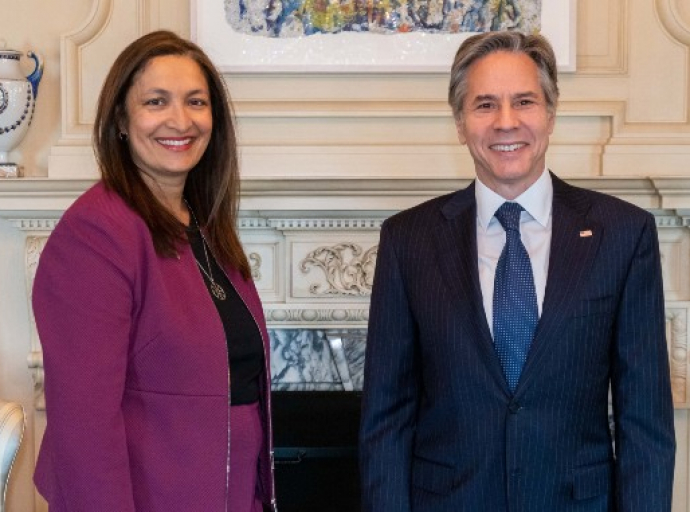 Uzra Zeya and Secretary of State Antony Blinken